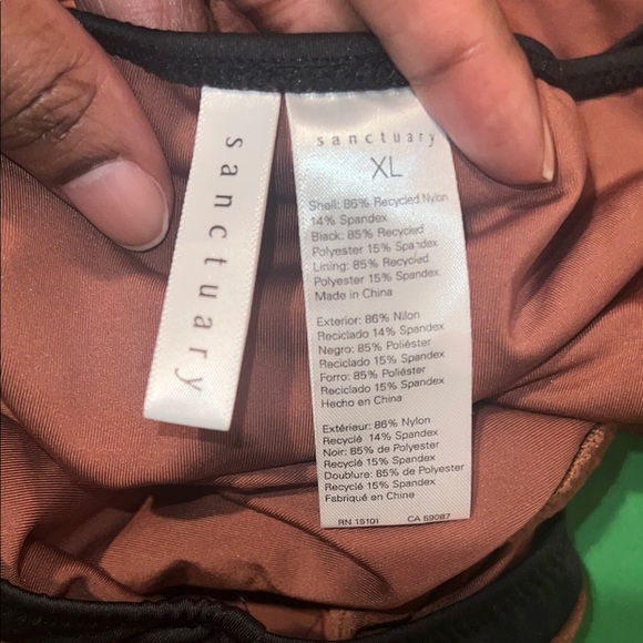 NWOT Sanctuary Brown Cutout Swimsuit size XL - Picture 3 of 5